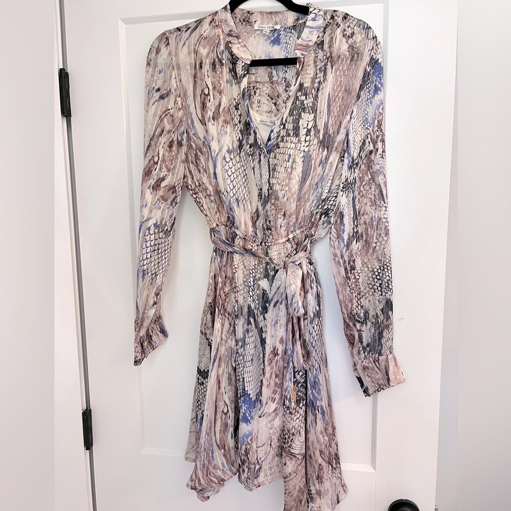 Purple snakeskin print dress